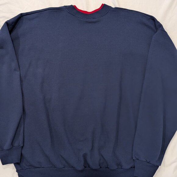 VTG Women Mc Energy Sportswear Christmas Navy Sweatshirt Sz XL Santa Rhinestone - Picture 5 of 5